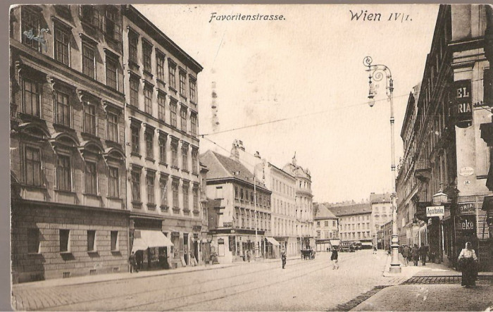 CPI (B2528) AUSTRIA, WIEN, VIENA, FAVORITENSTRASSE, EDITURA P. LEDERMANN, CIRCULATA 25. IX. 1913, STAMPILA, TIMBRU