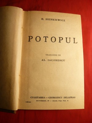 H.Sienkiewicz - Potopul - ed. 1941 foto