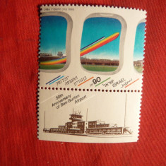 Serie- Aviatie -Aeroport 1986 Israel . 1 val.cu tabs