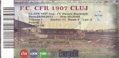 Bilet / Invitatie (TRIBUNA 1) Fotbal meci CFR 1907 CLUJ - FC STEAUA BUCURESTI neindoite foto