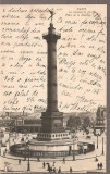CPI (B2552) FRANTA. PARIS. LA COLONNE DE JUILLET, PLACE DE LA BASTILLE, CIRCULATA MARTIE 1912, STAMPILE, TIMBRU