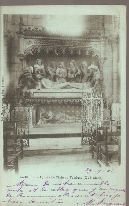 CPI (B2544) FRANTA, AMBOISE, EGLISE LE CHRIST AU TOMBEAU, OCT. 1902, STAMPILE