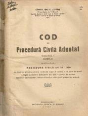 Const. Gr. C. Zotta - Cod de Procedura Civila Adnotat ( 3 volume, 1932 - 1934 ) foto