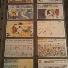 Lot 20 cartele telefonice cu o dunga gri pe mijloc, Israel 1 + folie de plastic + taxele postale = 30 roni