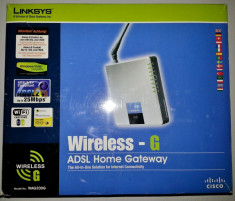 Linksys router ADSL , model: WAG200G (doar pentru retele ADSL si mufa intrare LAN (RJ45)) foto