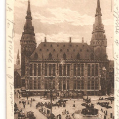 CPI (B2553) GERMANIA. AACHEN. RATHAUS, EDITURA KUPFERGRAVURE-KARTE von HERMANN LORCH, DORTMUND, CIRCULATA 31.7.1912, STAMPILA, TIMBRU