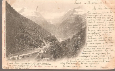 CPI (B2542) FRANTA. LUCHON VALLEE DU LYS, EDITURA LABOUCHE FRERES, CIRCULATA 13. IV. 1903, STAMPILE, TIMBRU, PIRINEI foto