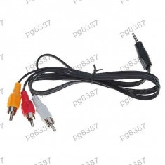 Cablu jack 4 contacte, 3,5 mm-3 x RCA, tata, lungime cablu 1,2 m - 128038 foto