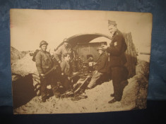 ww2- Foto grup de Militari artileristi la bateria de lupta foto