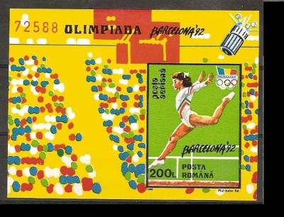 J.O. de vara, Barcelona, 1992, colita nedantelata foto