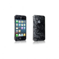 Folie protectie touchscreen si capac baterie Apple iPhone 4, 4S 3D Diamond transparenta - Produs Original NOU + Garantie - BUCURESTI foto