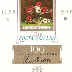 colita-Romania 1968 -L.P.670-Centenarul nasterii pictorului Stefan Luchian