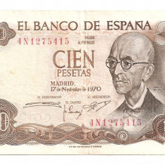 SPANIA 100 PESETAS 1970 VF