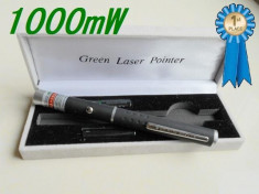 Green Laser Pointer putere maxima laser tip stilou cutie bateri incluse in pret 1000mw ROSU CUMPARA ACUM foto