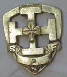 insigna religioasa?,masonica?,Franta (2,5x 2 cm),metal alb