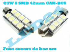 LED-URI AUTO BEC LED - C5W C10W SOFIT FESTOON 8 SMD 42MM CAN-BUS PLAFONIERA foto