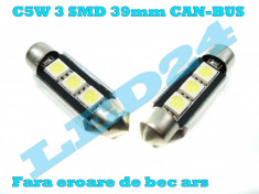 LED-URI AUTO BEC LED C5W C10W SOFIT FESTOON 3 SMD 39 mm CANBUS PLAFONIERA foto