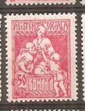 TIMBRE 91, ROMANIA, 1921, ASISTENTA SOCIALA, 50 BANI, EROARE, PUNCTE DE CULOARE SUS, DEASUPRA CADRULUI, ECV, RARITATE, RARITATI, EROARE, ERORI