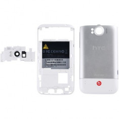 Carcasa capac baterie / spate cu rama capac antena / camera mijloc / miez / corp HTC G21 alba argintie ORIGINALA foto