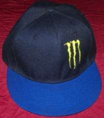 Sapca full cap Monster Energy bleumarin,cozoroc albastru,drept,XL(56 cm) si XXL (60cm) foto