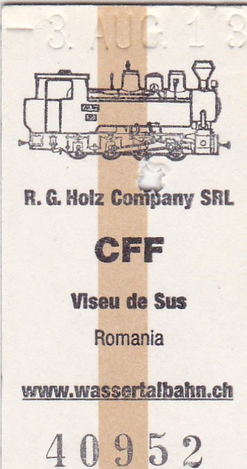 Bilet tren ( Mocanita jud MM) CFF , Viseu de Sus