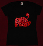 Tricou de fete Pink Floyd - Logo rosu ,girlie pe calitate superioara, Negru, L, M, S, XL, Maneca scurta