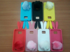 husa carcasa silicon cauciuc samsung galaxy s2 i9100 rabbit iepure bunny rabito cu urechi si coada pufoasa de iepuras diverse culori ambalata in cutie foto