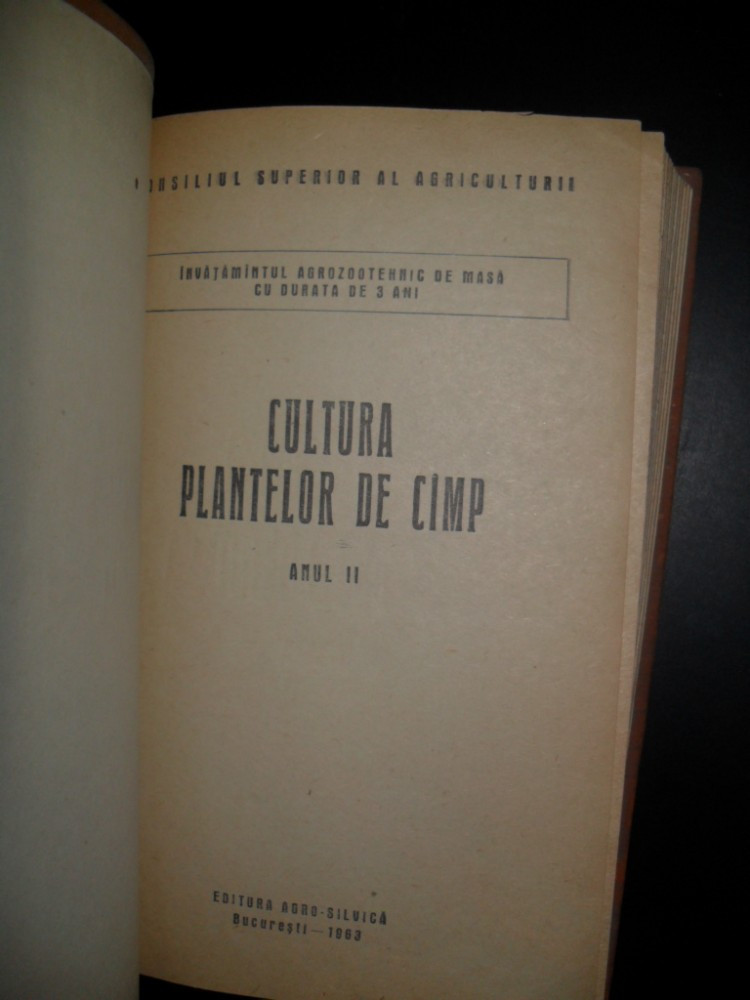 Cultura plantelor de camp, anul II, 1963 | Okazii.ro