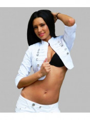 Bolero de blugi DAMA CIELO WHITE=== MODEL NOU === foto