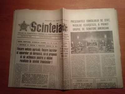 ziarul scanteia 30 noiembrie 1972-nicolae ceausescu a primit senatorii americani foto