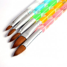 Set 5 pensule pentru unghii false acrilice sau modele decoratiuni pentru acryl foto