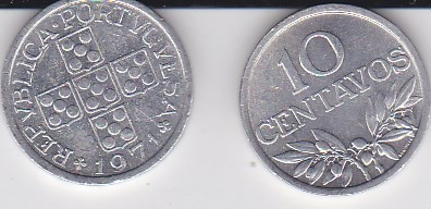 Portugalia 10 centavos 1971 foto