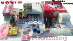 KIT MANICHIURA,UNGHII FALSE,LAMPA UV 36W,PILA ELECTRICA,GELURI UV,TOPCOAT,PRIMER,VOPSEA ACRYL,DEGRESANT,TIPSURI,FIMO,SABLOANE ,SCLIPICI,PENSULE foto