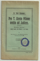 N.Petrescu-Zoita / STUDIU LITERAR ASUPRA OPEREI PRO MILONE A LUI CICERO - cu autograf,editie 1924 foto