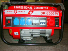 Vand generator curent SWISS KRAFT GENERATORS SK 6500W -NOU- (3 x220v, 1x380v, redresor acumulatori auto) foto