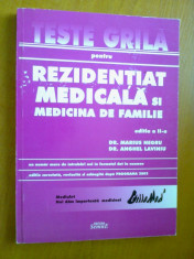 TESTE GRILA PENTRU REZIDENTIAT MEDICALA SI MEDICINA DE FAMILIE VOL. III - DR. MARIUS NEGRU, DR. ANGHEL LAVINIU (2002) foto