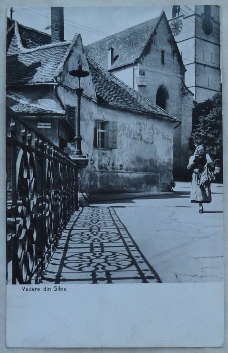 Sibiu, Carte postala circulata in 1962 catre scriitoarea Ileana Vulpescu