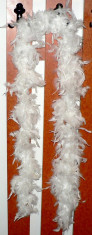 Boa din pene albe (esarfa, sal) - 2 metri lungime - foto