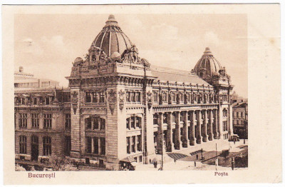 Bucuresti carte postala Posta, edit.Papetaria Romaneasca,aprox 1925,PERFECTA foto