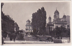 Bucuresti carte postala animata:TRAMVAI TRAS DE CAI+MASINI de EPOCA,biserica Zlatari,PERFECTA foto