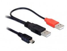 Cablu 2x USB2.0-A male &amp;amp;amp;amp;amp;gt; USB mini 5-pin, Delock 82447 foto