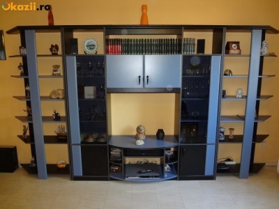 Biblioteca Mobexpert Mara Culoare Bleu Negru Arhiva Okazii Ro