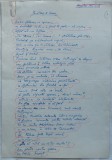 Taietorul de lemne; Poezie; Manuscris olograf Romulus Vulpescu, 3 foi, 1961