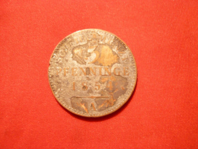 Moneda 3 Pf.1854 Prusia ,bronz argintat foto