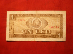 Bancnota 1 Leu 1966 cal.medie-buna foto