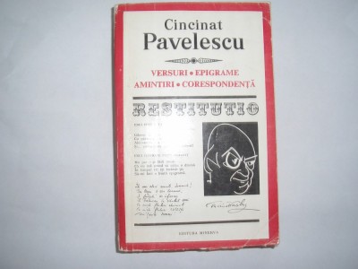 Cincinat Pavelescu Versuri,Epigrame, Corespondenta,Amintiri,RF2/3 foto
