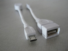 cablu OTG On-the-Go telefon tableta conectare mouse tastatura cititor carduri HDD extern foto