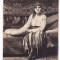 Fotografie Bucuresti,fratii Cristea,apr 1920,fata in port popular in casa cu carpete si covoare tesute manual