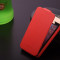 Husa / toc protectie piele naturala iPhone 4, 4s lux, tip flip cover, culoare - rosie - LIVRARE GRATUITA prin Posta la plata cu cardul
