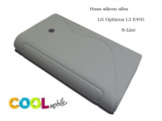 Husa silicon LG Optimus L3 E400 alba - model S LINE foto